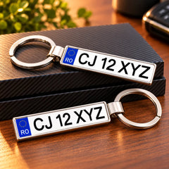 Breloc auto personalizat cu număr de înmatriculare
