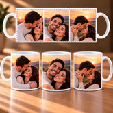 Cană albă din ceramică personalizată cu 3 fotografii