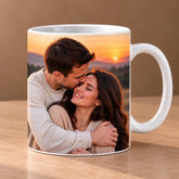 Cană albă din ceramică personalizată cu fotografie, cadou cu poza preferată