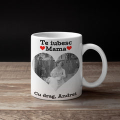 Set cadou personalizat pentru mama - Cana + Suport cana + Tablou personalizat - Cadomy.ro