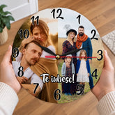 Ceas personalizat cu 2 poze și mesaj