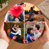 Ceas personalizat cu 4 poze, cadou cu fotografii