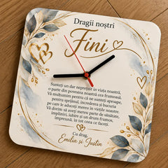 Ceas personalizat cu mesaj pentru fini