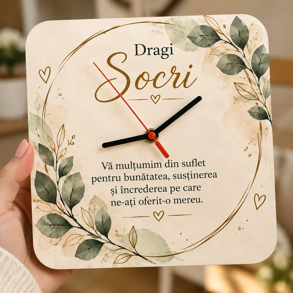 Ceas personalizat pentru socri cu mesaj
