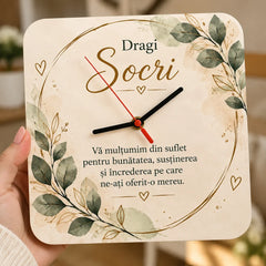 Ceas personalizat pentru socri cu mesaj