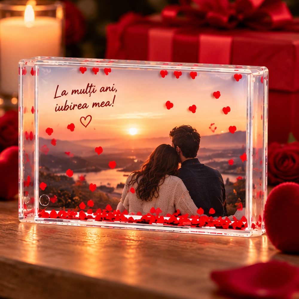 Glob foto dreptunghiular personalizat cu fotografia unui cuplu