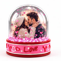 Glob LED personalizat cu poza de cuplu