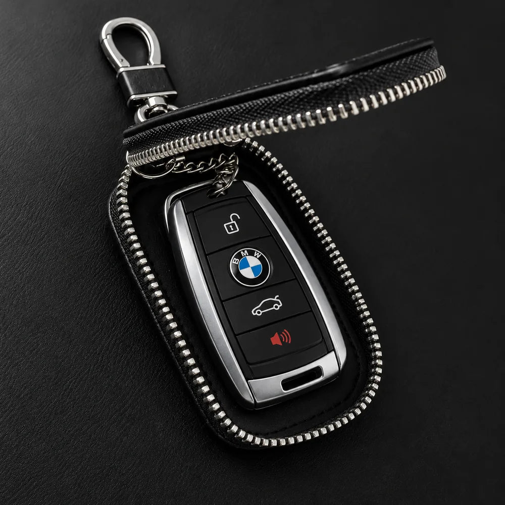 Husă cheie auto personalizată cu sigla mărcii, din piele ecologică
