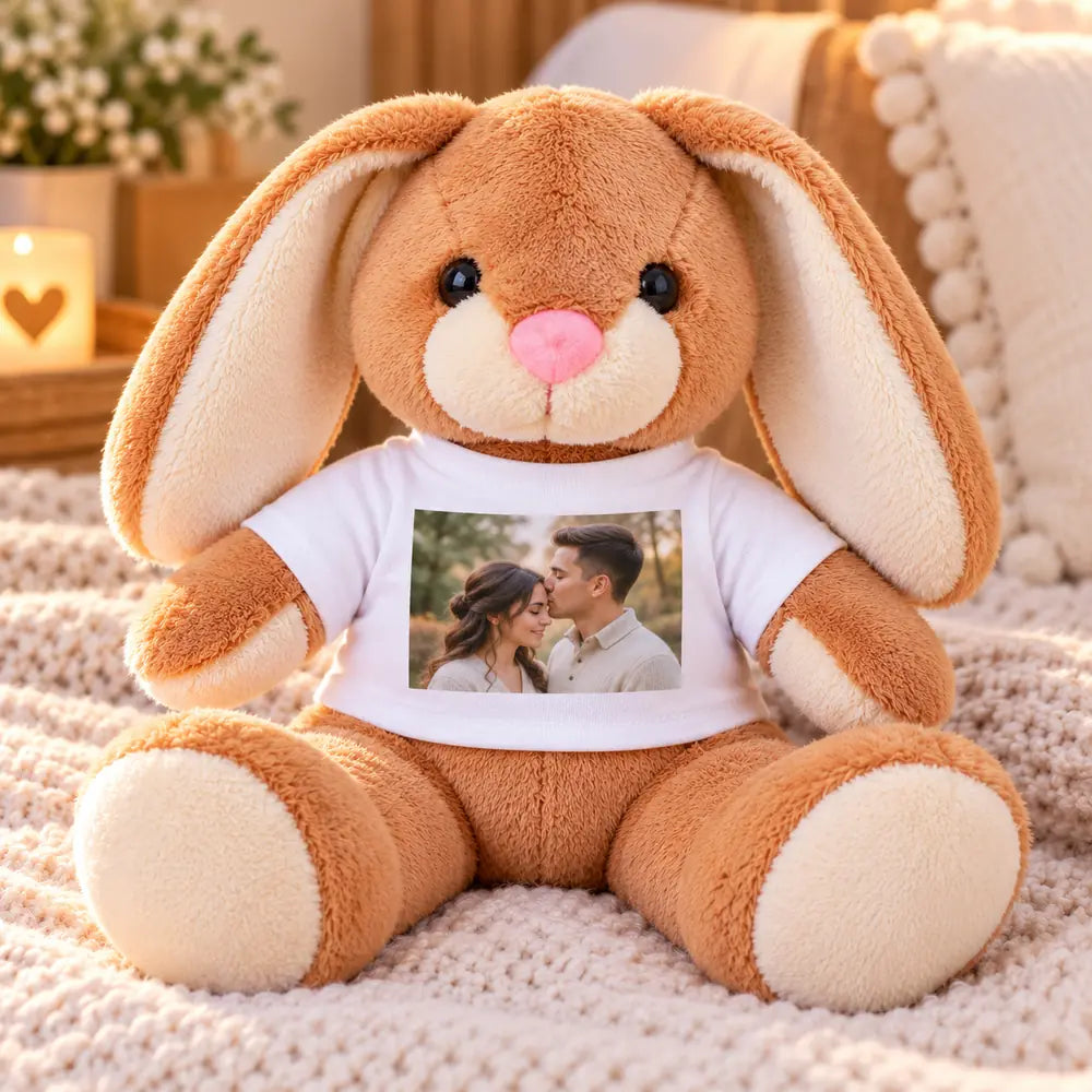 Iepuraș de pluș personalizat cu poză