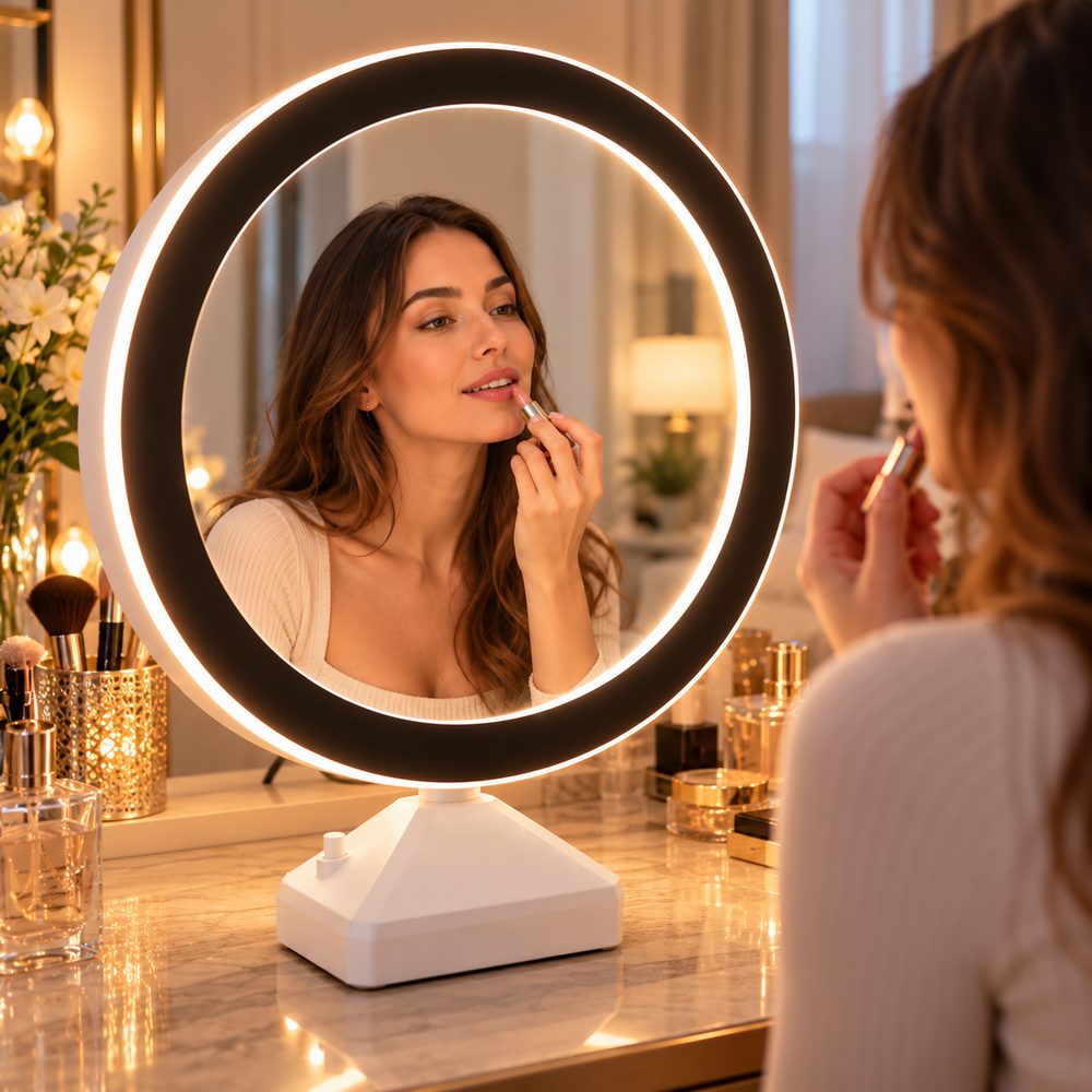 Oglindă LED personalizată cu efect magic, care dezvăluie fotografia preferată prin iluminare