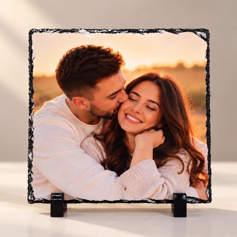 Placă ardezie pătrată personalizată cu poză