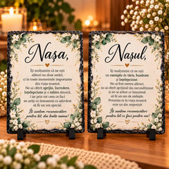Set 2 plăci de ardezie personalizate cu mesaj pentru nași