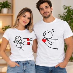 Set 2 tricouri personalizate pentru cupluri - Magnetul iubirii
