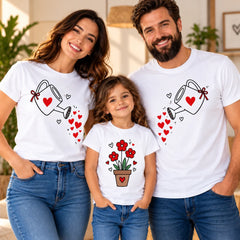 Set 3 tricouri personalizate pentru familie - Creștem cu iubire