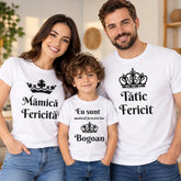Set 3 tricouri personalizate pentru familie - Mămică și Tătic fericiți