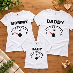 Set 3 tricouri personalizate pentru familie - Mommy, Daddy & Baby