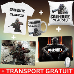 Set Cadou Personalizat Call of Duty – Tricou, Cana, Perna, Mousepad si Puzzle - Cadomy.ro