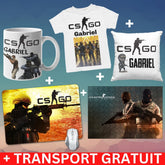 Set Cadou Personalizat CSGO cu Nume – Tricou, Cana, Perna, Mousepad si Puzzle - Cadomy.ro