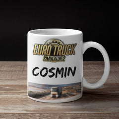 Set Cadou Personalizat Euro Truck Simulator – Tricou, Cana, Perna, Mousepad si Puzzle - Cadomy.ro