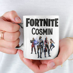 Set Cadou Personalizat Fortnite cu Nume – Tricou, Cana, Perna, Mousepad si Puzzle - Cadomy.ro