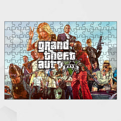 Set Cadou Personalizat GTA 5 cu Nume – Tricou, Cana, Perna, Mousepad si Puzzle - Cadomy.ro