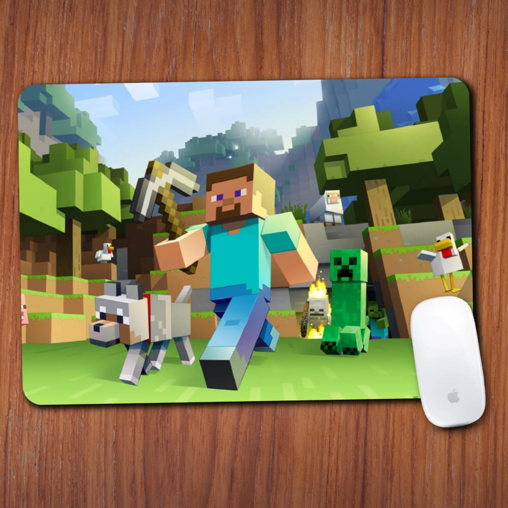Set Cadou Personalizat Minecraft cu Nume – Tricou, Cana, Perna, Mousepad si Puzzle - Cadomy.ro