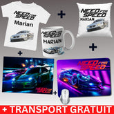 Set Cadou Personalizat Need For Speed – Tricou, Cana, Perna, Mousepad si Puzzle - Cadomy.ro