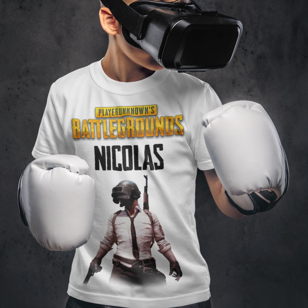 Set Cadou Personalizat PUBG cu Nume – Tricou, Cana, Perna, Mousepad si Puzzle - Cadomy.ro