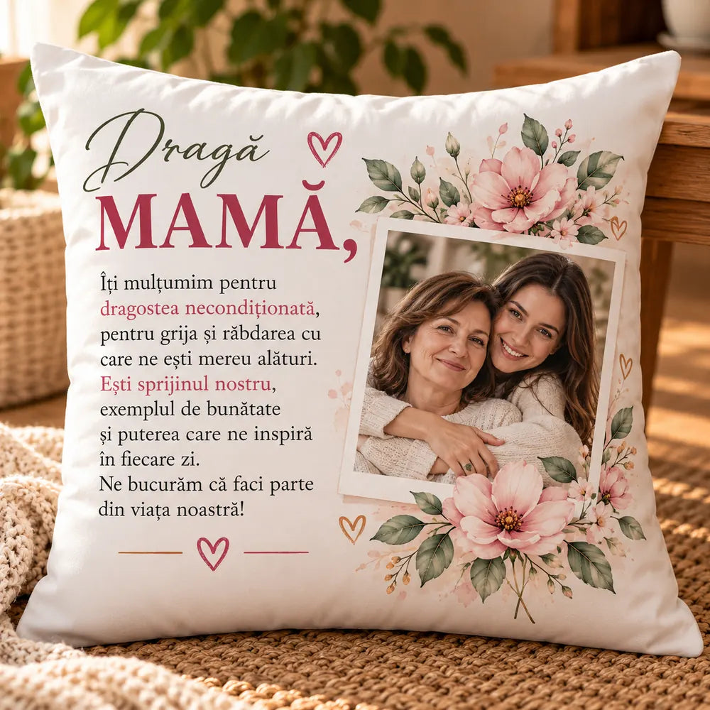 Set cadou pentru părinți cu două perne personalizate