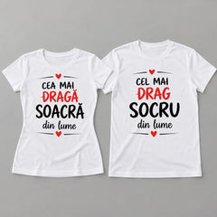 Set de tricouri pentru soacră și socru, cu mesaj