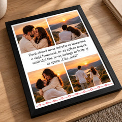 Tablou personalizat cu 4 fotografii și mesaj