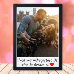 Set cadou personalizat pentru iubit/iubita - Ursulet personalizat + Tablou + Puzzle - Cadomy.ro