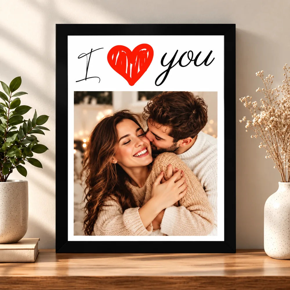 Tablou personalizat cu poză I Love You, cuplu