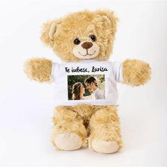 Set cadou personalizat pentru iubit/iubita - Ursulet personalizat + Tablou + Puzzle - Cadomy.ro