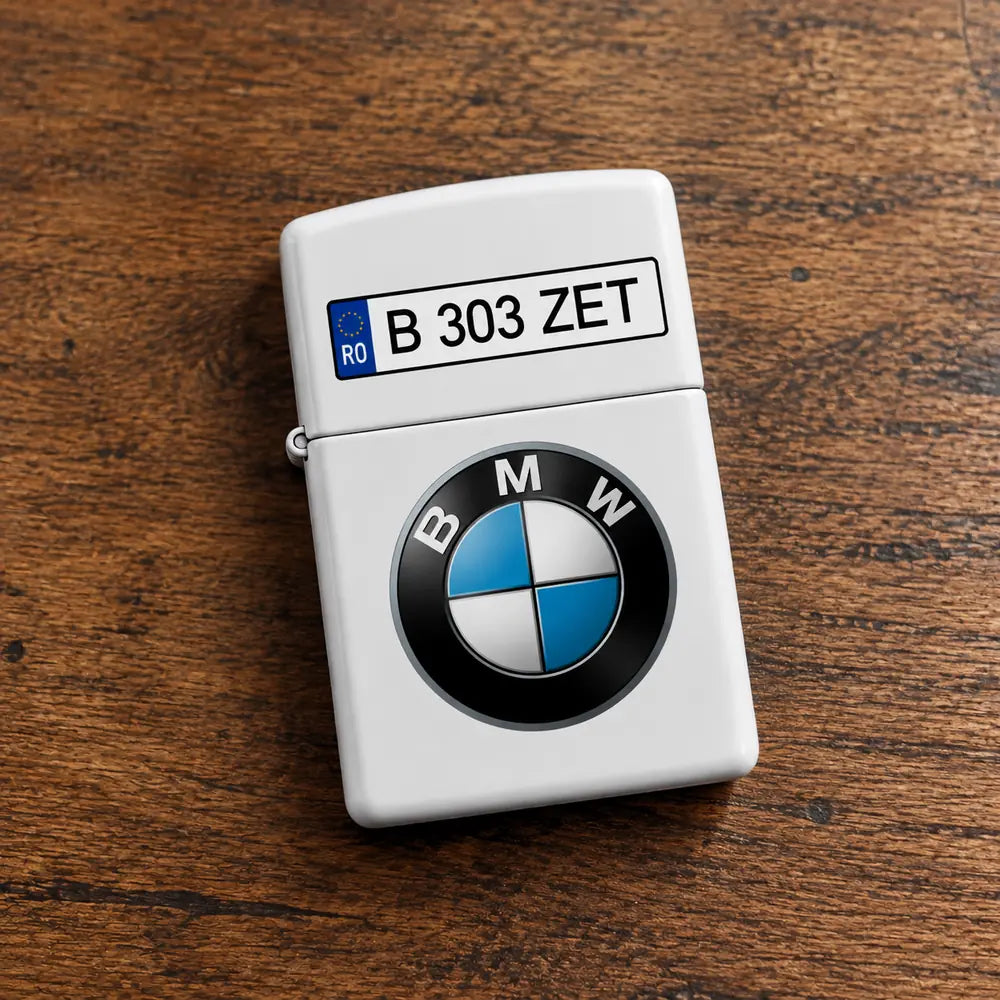 Brichetă personalizată cu marcă și număr auto