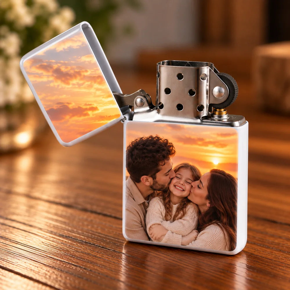 Brichetă tip Zippo cu fotografie personalizată