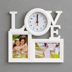 Ceas foto LOVE personalizat cu 2 poze