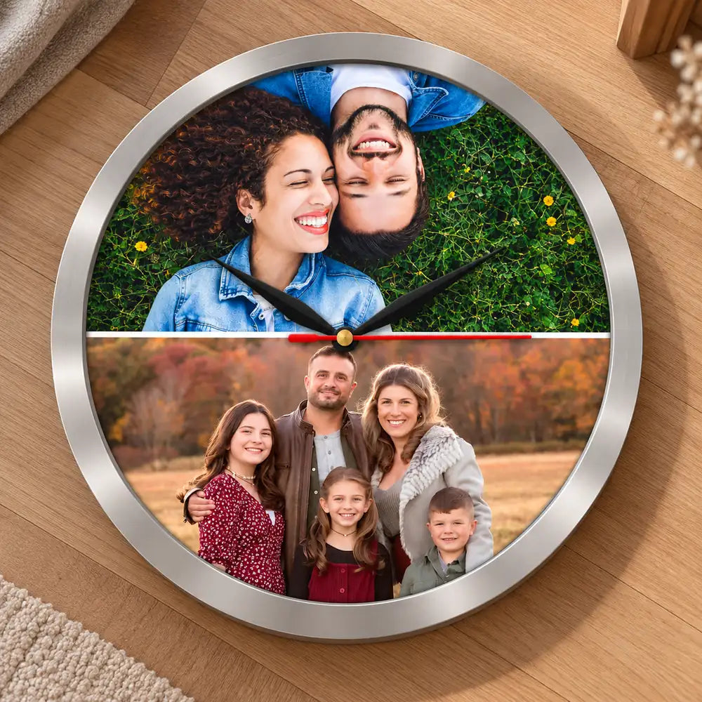 Ceas personalizat cu 2 poze