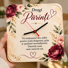 Ceas personalizat pentru părinți cu mesaj