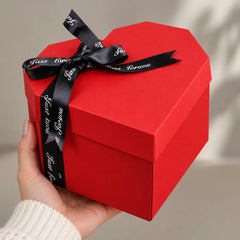 Cutie foto explozivă roșie în formă de inimă personalizată