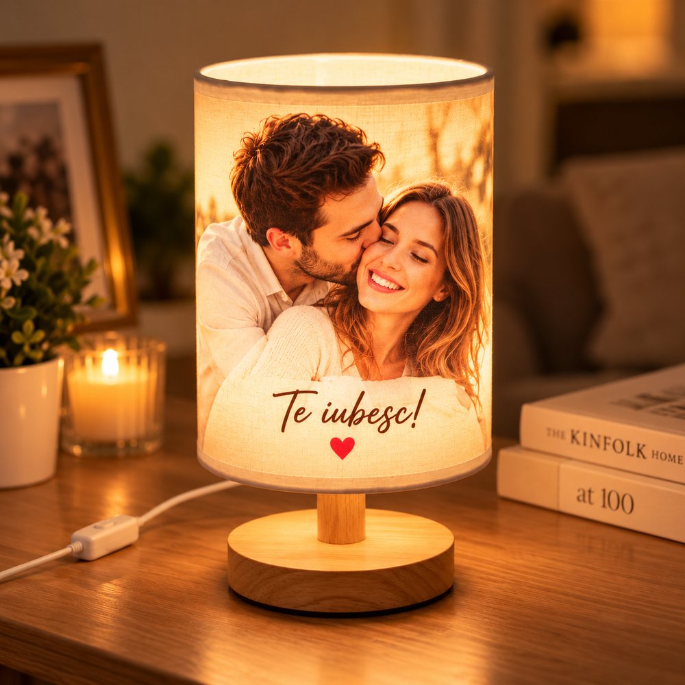 Lampă LED personalizată cu poză și mesaj
