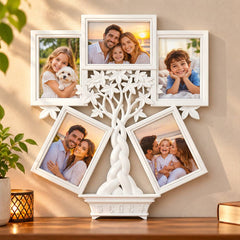 Ramă foto copac personalizată cu 5 poze