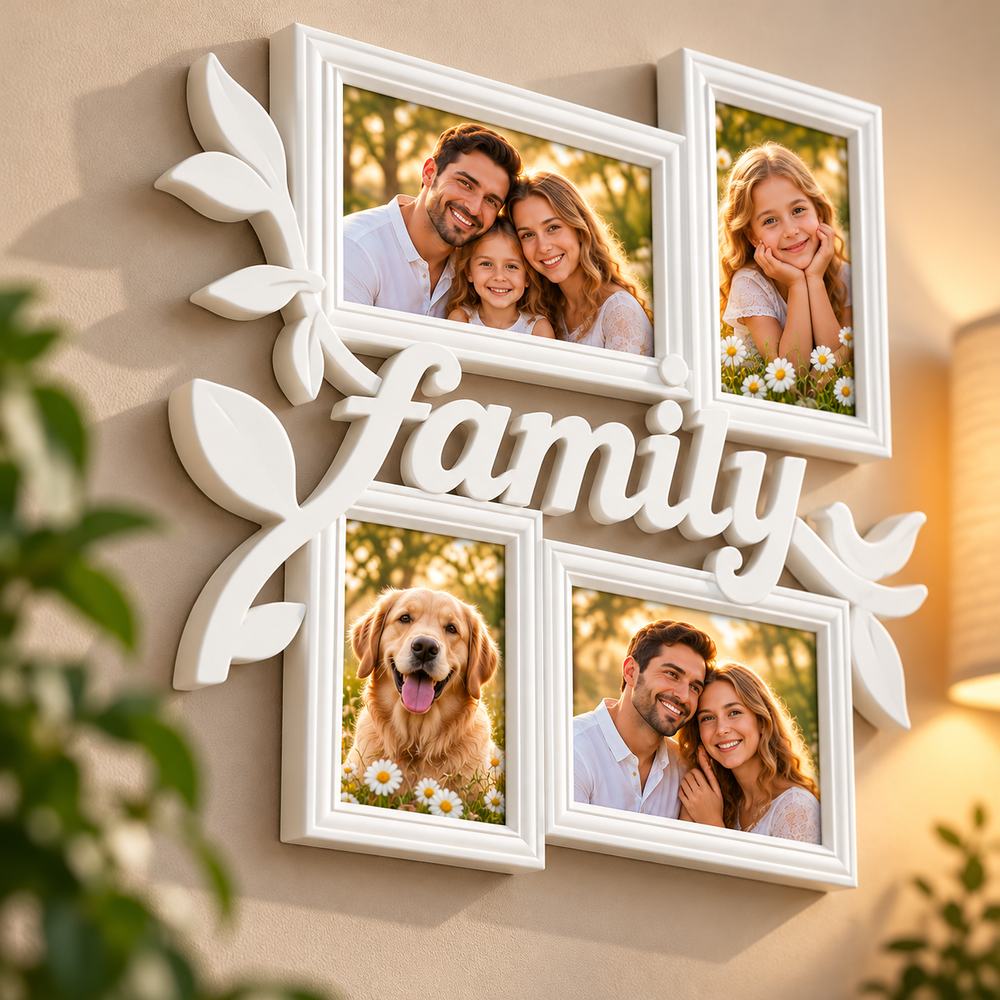 Ramă foto Family personalizată cu 4 fotografii