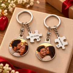 Set 2 Brelocuri puzzle personalizate cu poze pentru cuplu
