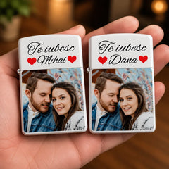 Set 2 brichete personalizate pentru cupluri cu poză și nume