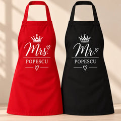 Set 2 șorțuri personalizate pentru cuplu Mrs & Mr