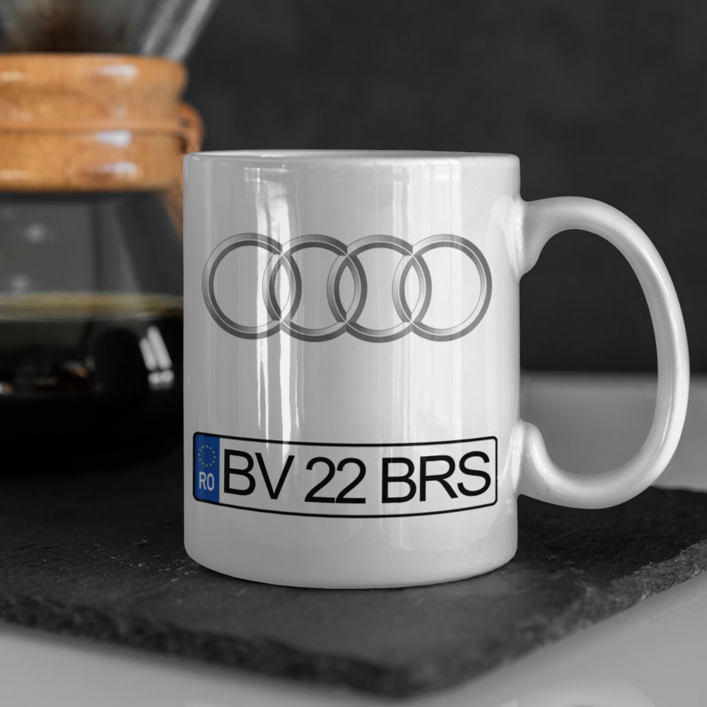 Set cadou AUTO personalizat - Cana + Suport cana + Breloc auto personalizat - Cadomy.ro