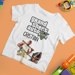 Set Cadou Personalizat GTA 5 cu Nume – Tricou, Cana, Perna, Mousepad si Puzzle - Cadomy.ro