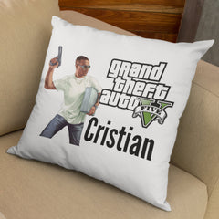 Set Cadou Personalizat GTA 5 cu Nume – Tricou, Cana, Perna, Mousepad si Puzzle - Cadomy.ro