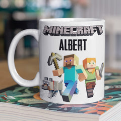 Set Cadou Personalizat Minecraft cu Nume – Tricou, Cana, Perna, Mousepad si Puzzle - Cadomy.ro